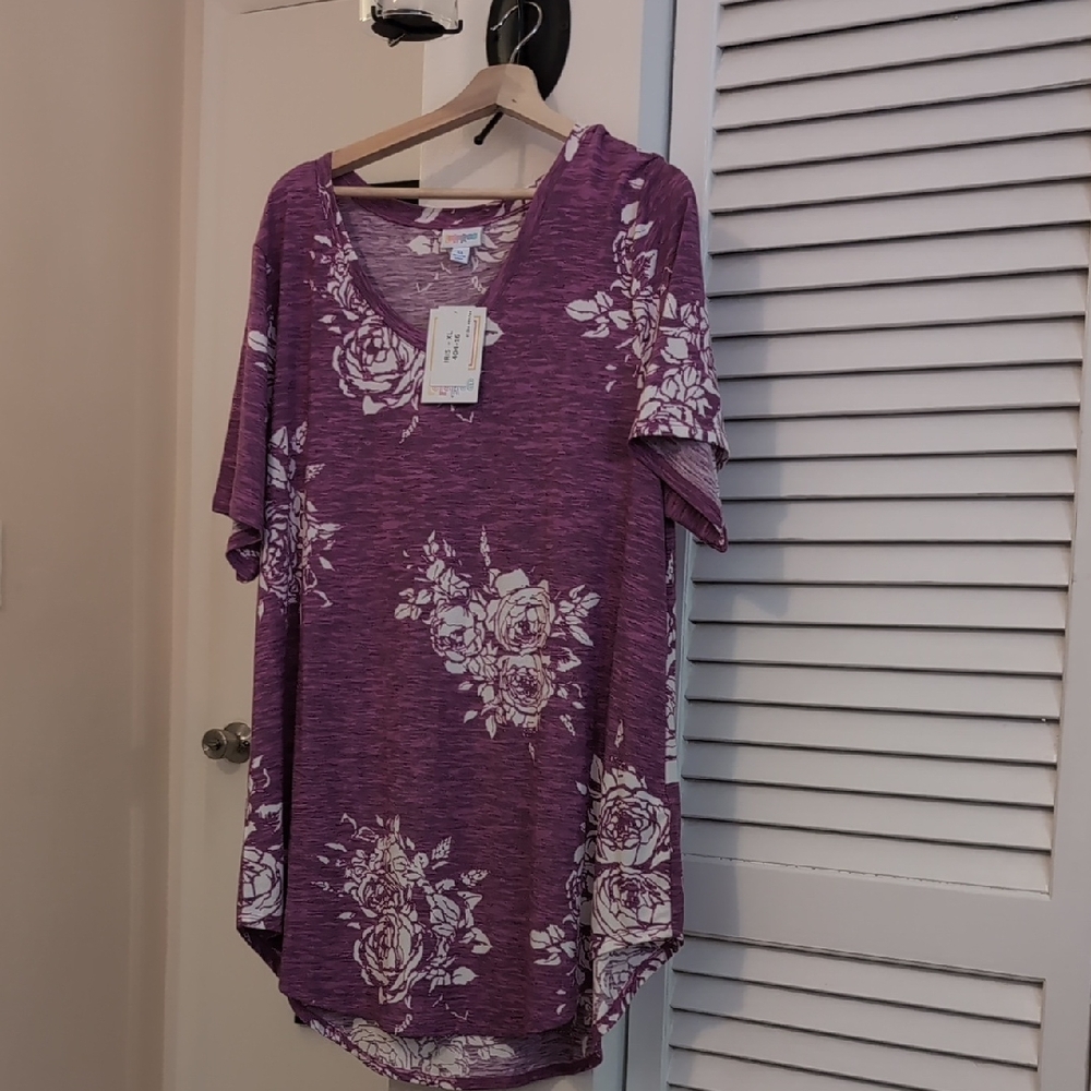 Iris Purple Floral Tunic Top